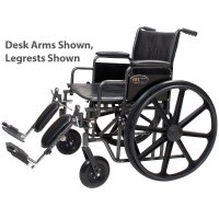 Show product details for Everest and Jennings Traveler Heavy Duty Wheelchair 22" Wide, Detachable Full Arms