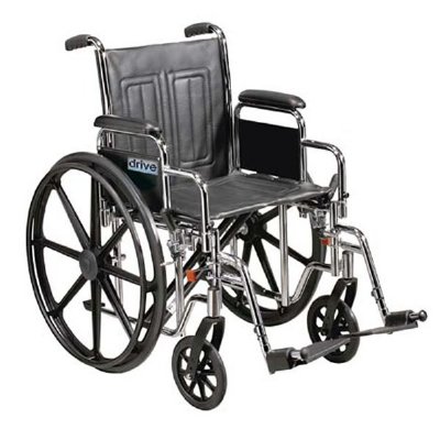 Drive Medical Sentra EC Heavy Duty Wheelchair 22" Wide, Detachable Desk Arms