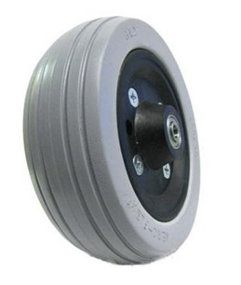 Caster Assembly 6" X 2" Gray Pneumatic Tire, 5/16" Diameter x 1 1/16" Hub Width