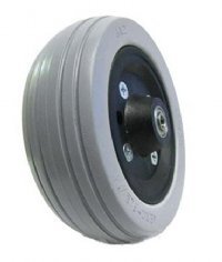 Show product details for Caster Assembly 6" X 2" Gray Pneumatic Tire, 5/16" Diameter x 1 1/16" Hub Width