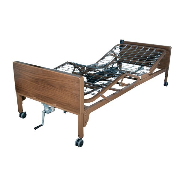 Drive Medical Ultra Light Plus SemiElectric Bed with Full Length Brown
