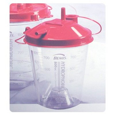 Hydrophobic Rigid Canister - 800cc with Hydrophobic Shutoff Filter and Built-In Critical Measure