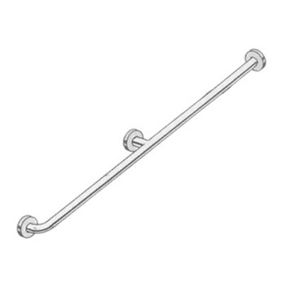 48" Stainless Steel Straight Grab Bar with Corner Mount & Flange Covers