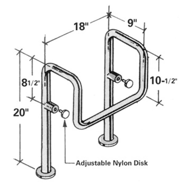 Bathtub Entry Stainless Steel Grab Bar