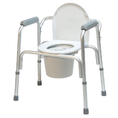 3-In-1 Toilet Assist Commode with Back
