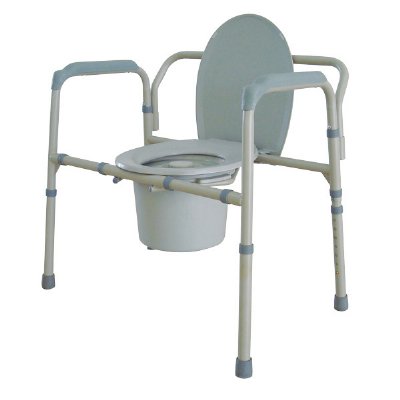 Drive Medical Bariatric Folding All-In-One Steel Commode - Weight Capacity 650 lbs