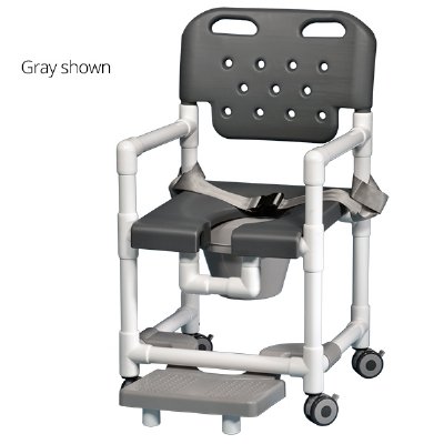 IPU Elite Shower Commode Chair with Footrest and Safety Belt