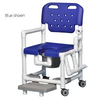 Show product details for IPU Elite Shower Commode Chair with Footrest and Drop Arm