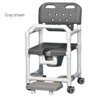 Show product details for IPU Elite Shower Commode Chair with Footrest and Lap Bar