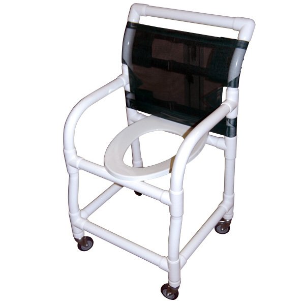 18 Wide Shower / Commode Chair with Elongated Commode Seat