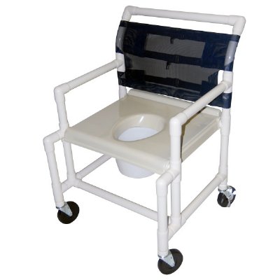24" Wide Shower / Commode Chair with Extended Front and Vacuum Formed Seat
