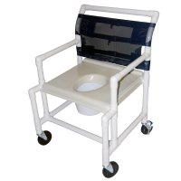 Show product details for 24" Wide Shower / Commode Chair with Extended Front and Vacuum Formed Seat