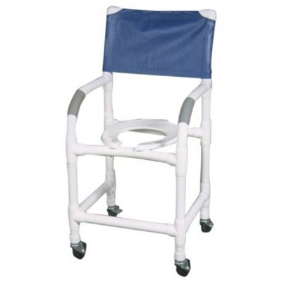 15" PVC Shower/Commode Chair - Standard - Open Front Seat