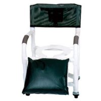 Show product details for 22" PVC Shower/Commode Chair - Uni-lateral or Bi-lateral Below Knee Amputee - Open Front Seat
