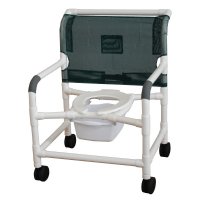 Show product details for Ex-Wide PVC Shower Chair 26", 5"x1-1/4" Heavy Duty Casters, w/o Bar in Back