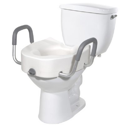 Lock-On Raised Toilet Seat - With Arms
