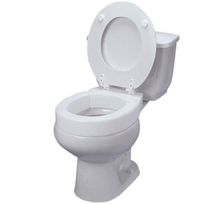 Hinged Elevated Toilet Seat, Standard or Elongated