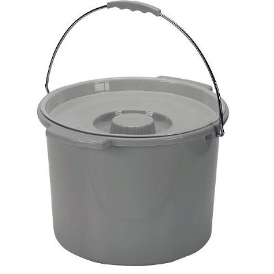 Drive Medical Commode Bucket with Handle and Cover, 12 qt.