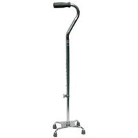 Show product details for Quad Cane Small Base, Adjustable, Chrome