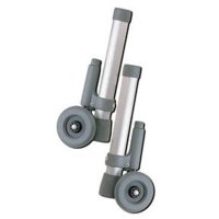 Show product details for Walker Attachments, 3" Gray Rubber Wheels with Glide Brakes, for 1" Tubing