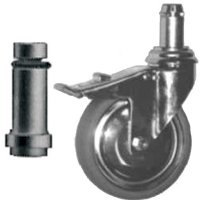 Show product details for 3" Tente Gray Rubber Caster, 7/16"Stem Dia., 1 29/32" Stem Length, Precision Bearing, Total Lock