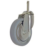 Show product details for 5" Sealed Plate Caster w/Gray Rubber Wheel, Ball Bearing