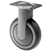 Show product details for 5" Tente Synthetic Rubber Fixed Caster, Water Resistant, Bolt Hole Pattern 3" x 1 3/4", 220lbs Cap. per Caster