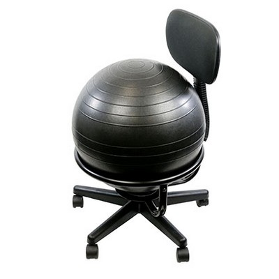 CanDo Ball Chair - Metal - Mobile - with Back - no Arms - with 22", Choose Color