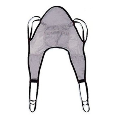 4-Point Hoyer Bath Sling with Head Support - Nylon Mesh - Small Gray