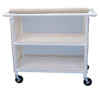 Full Quality Linen Cart with 2 Shelves, 42" x 20"
