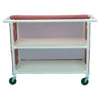 Show product details for Full Quality Jumbo Linen Cart with 2 Shelves, 48" x 20"