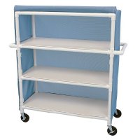 Show product details for Full Quality Jumbo Linen Cart with 3 Shelves, 48" x 20"