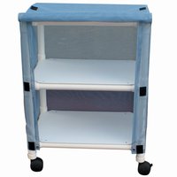 ECHO 2 Shelf Mini Linen Cart, 20" x 25" Shelf Size, Solid or Mesh Cover
