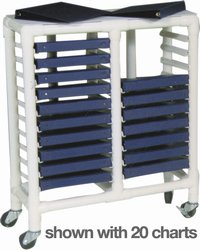 Chart Rack Cart - 40 Charts with Spine 2 3/4" to 4"