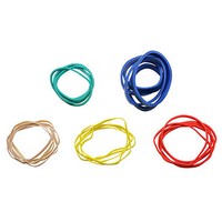 Show product details for CanDo Hand Exerciser - Additional Latex Bands - 25 bands (5 each: tan, yellow, red, green, blue)