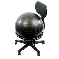 Show product details for CanDo Ball Chair - Metal - Mobile - with Back - no Arms - with 22", Choose Color