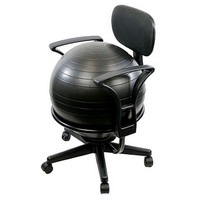 Show product details for CanDo Ball Chair - Metal - Mobile - with Back - with Arms - with 22", Choose Color