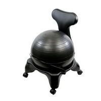 Show product details for CanDo Ball Chair - Plastic - Mobile - with Back - Adult Size - with 22", Choose Color