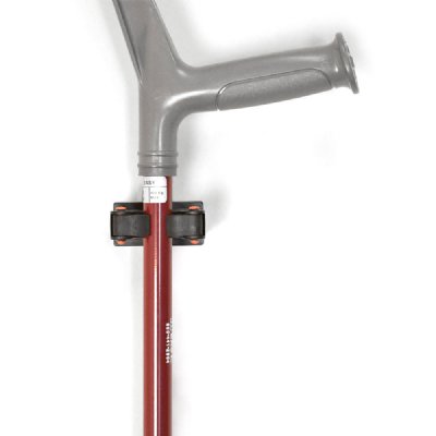 Wall or rail-mounted crutch/cane holder