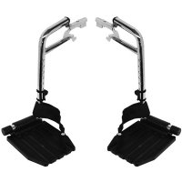 Show product details for Invacare Footrests Complete Hemi, Cam-Lock w/ Black Plastic Footplates and Heel Loops, Pair