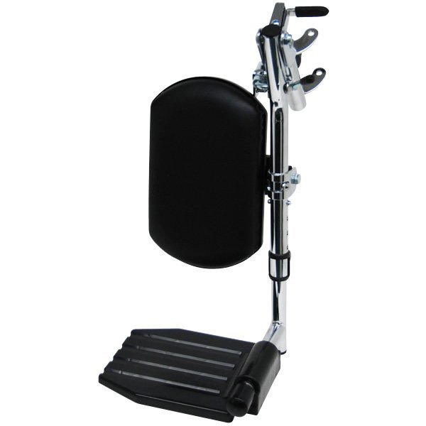 Invacare Wheelchair Legrest, Complete, w/ Black Padded Calf Pad, Left