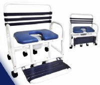 Show product details for Deluxe New Era Infection Control Shower Commode Chair, 30" Internal Width, 910 lbs. Weight Capacity