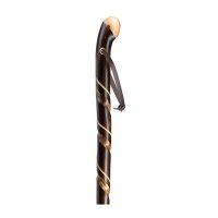 Show product details for Natural Chestnut Spiral Knob Walking Stick