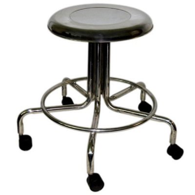 MRI Non-Magnetic Adjustable Height Doctor Stool with 2" Casters, 21" to 27"