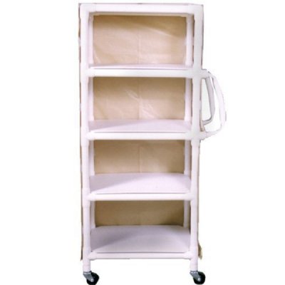 Non-Magnetic MRI PVC Linen/Multi-Use Cart, 4 25"x20" Shelves