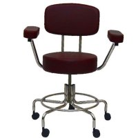Show product details for MRI Doctor Stool, Adj 16"-22"  Height, w/Casters, Back & Arm Rests