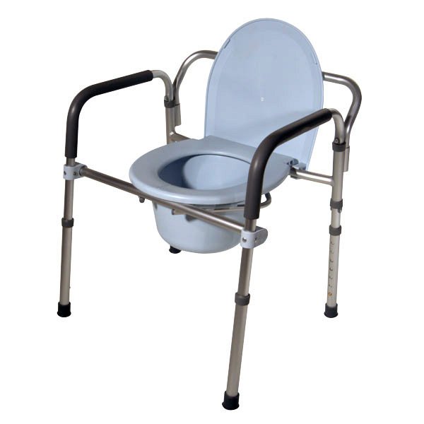 Drive Deluxe AllInOne Folding Commode with Padded Armrests