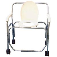 Show product details for Heavy-Duty Shower/Commode Chair - with Commode Ring - Weight Capcity 650 lbs.