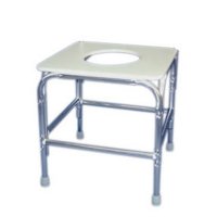 Show product details for Heavy-Duty Shower Stool - with Commode Opening - Weight Capacity 850 lbs.