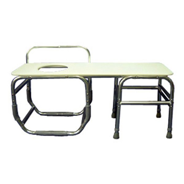 HeavyDuty 15 1/4 Seat Depth Bathtub Transfer Bench Seat on Right with Commode Opening